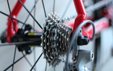 selective focus photo of bicycle part